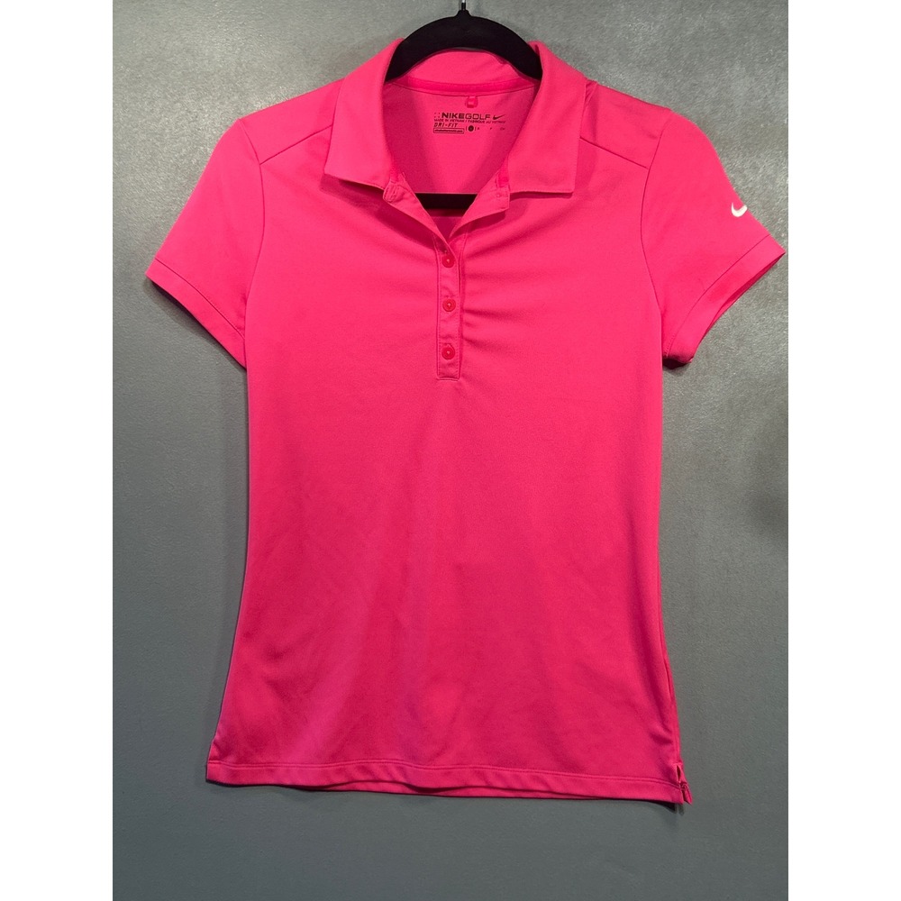 Nike Golf Womens Dri-FIT Short Sleeve Polo Shirt Pink 884885-616 Size Small